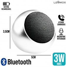 Mini Caixa de Som Bluetooth LES-M3 Lehmox - Prata